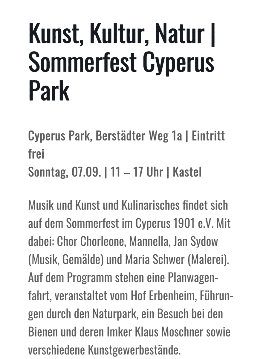 Sommerfest Cyperus Park